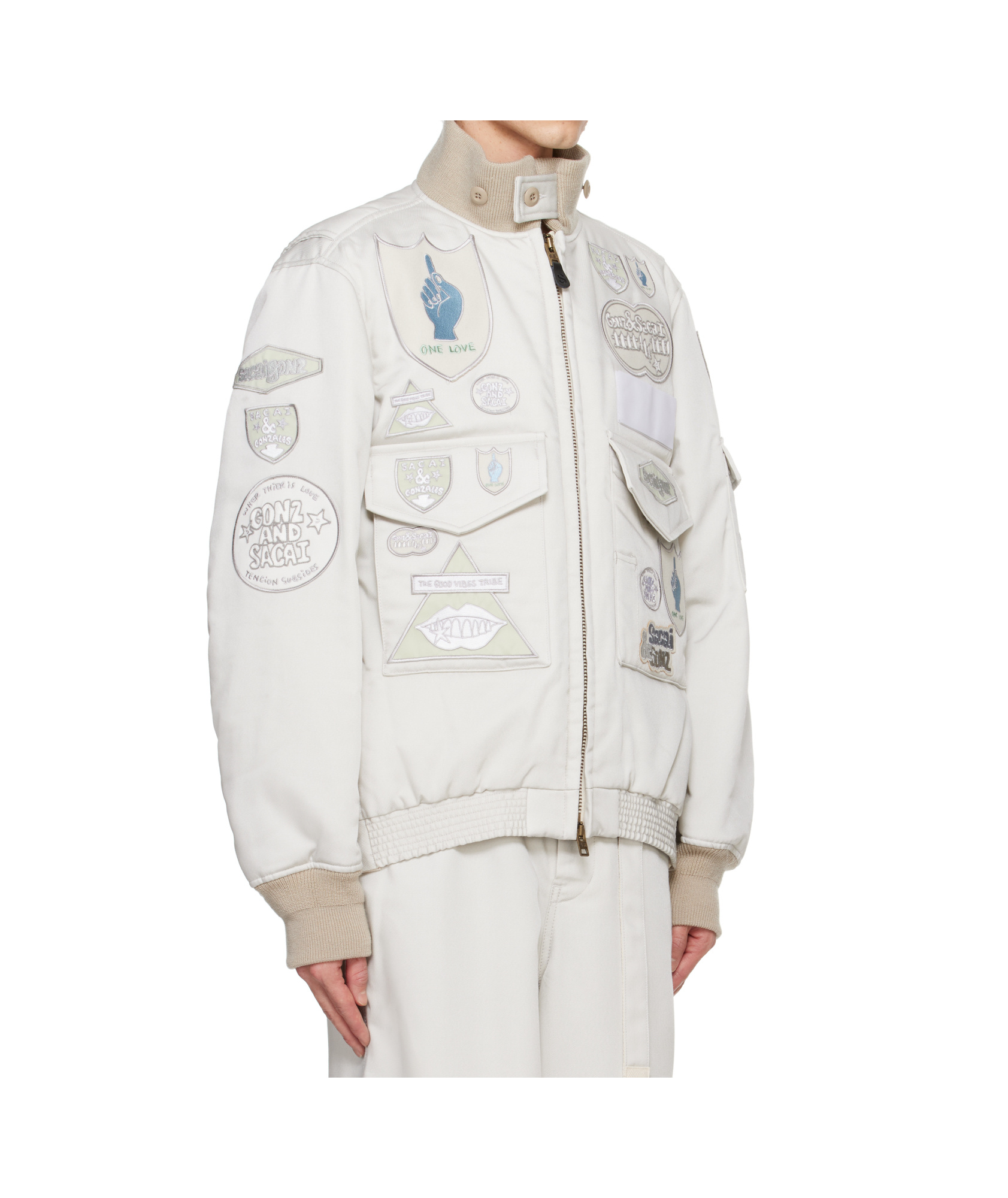 Sacai X Spiewak X Gonz Pilot Jacket In White