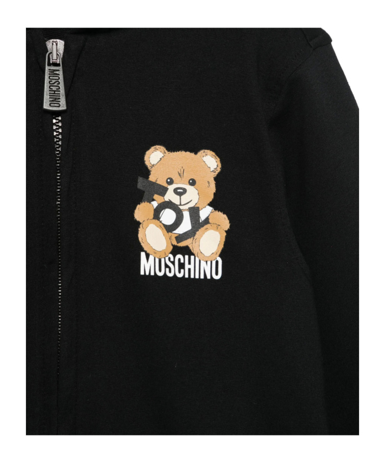 Moschino Teddy Bear-print Hoodie In Black
