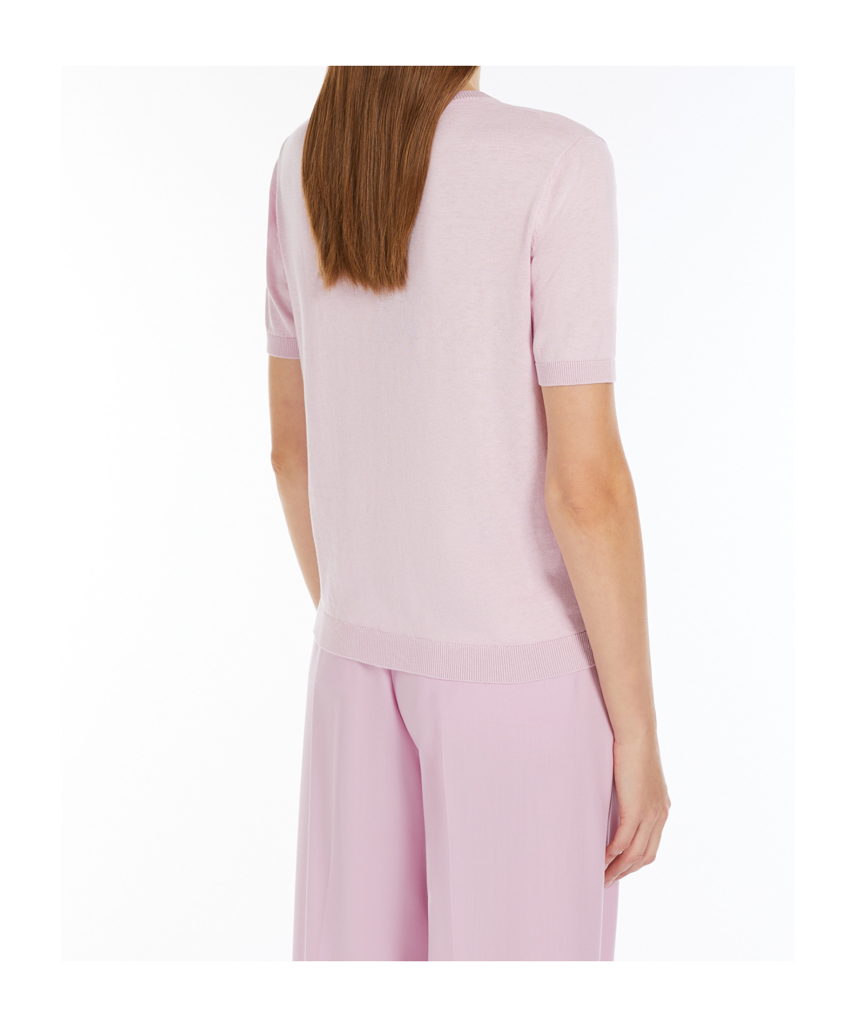 Weekend Max Mara Short-sleeved Knitted T-shirt In Pink