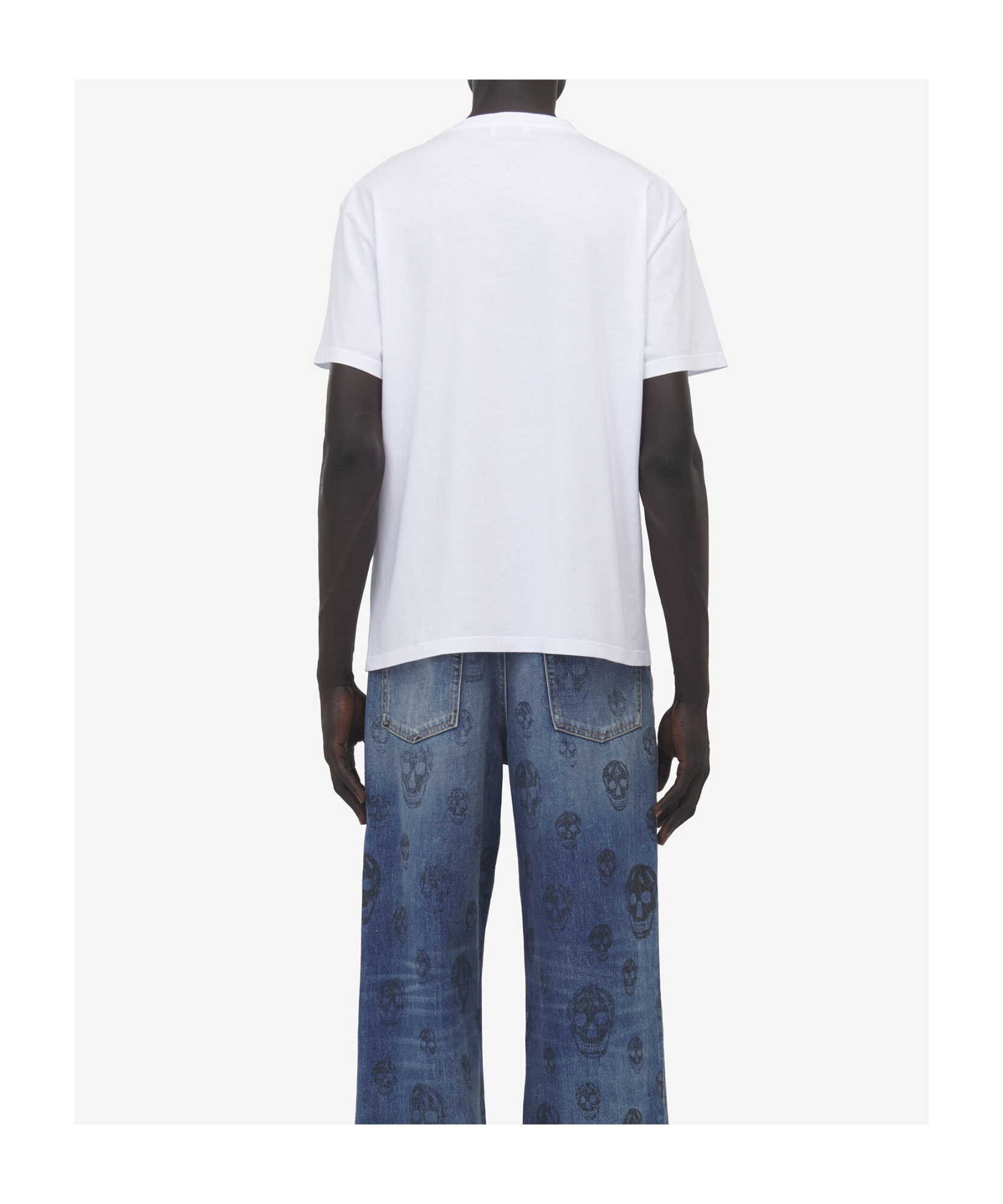 Alexander Mcqueen Embroidered Skull T-shirt In White