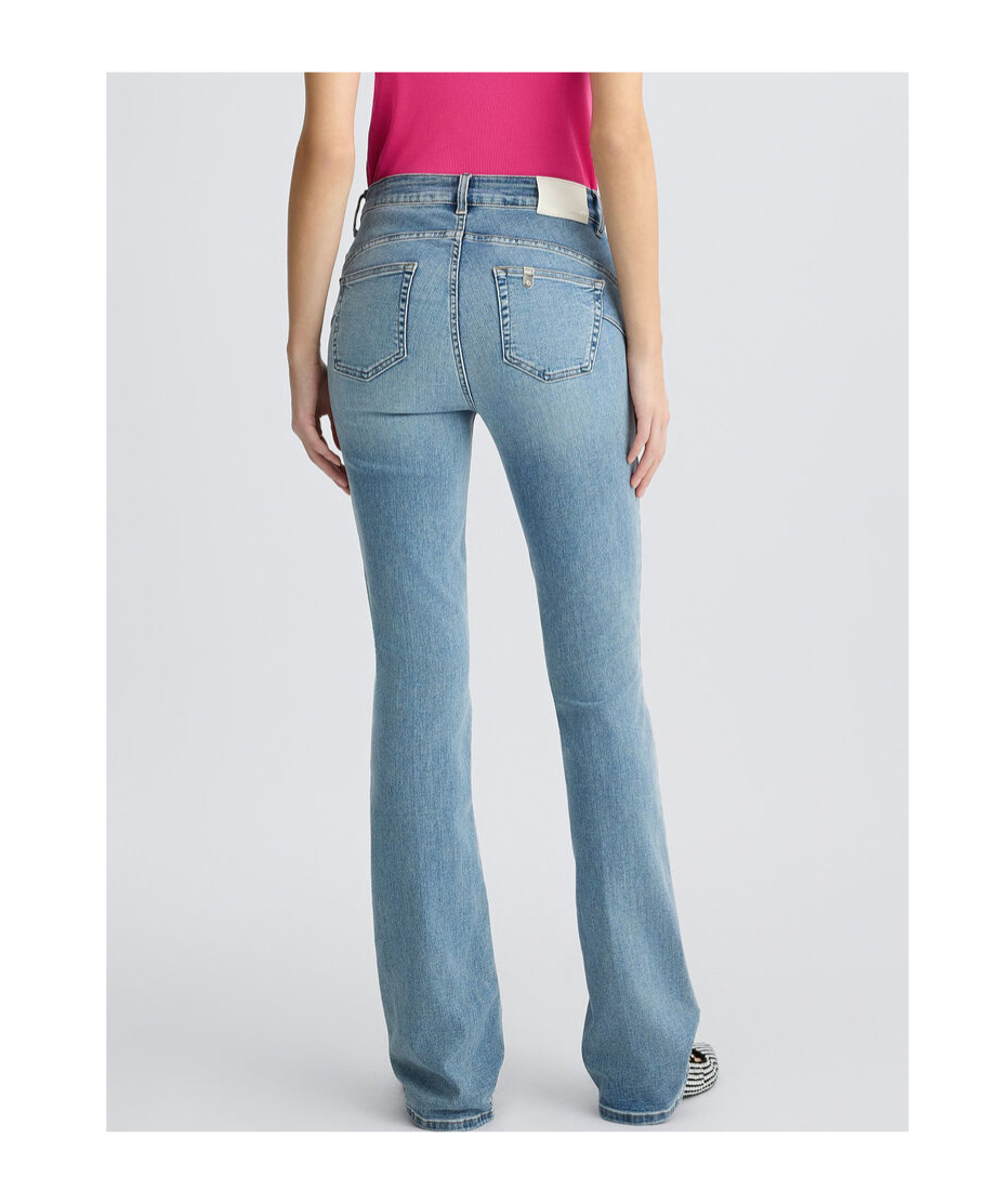 Liu •jo Liu Jo High-waisted Bootcut Jeans With Stonewash Finish In Blue