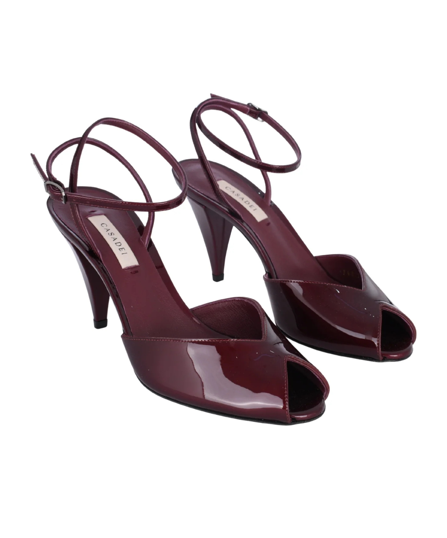Casadei Slingback High-heeled Sandals In Burgundy