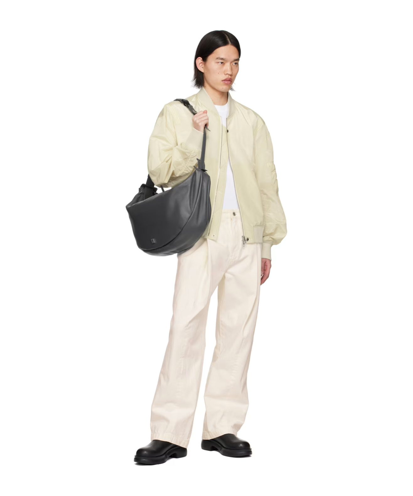 Wooyoungmi Crop Zipper Casual Jacket In Gray