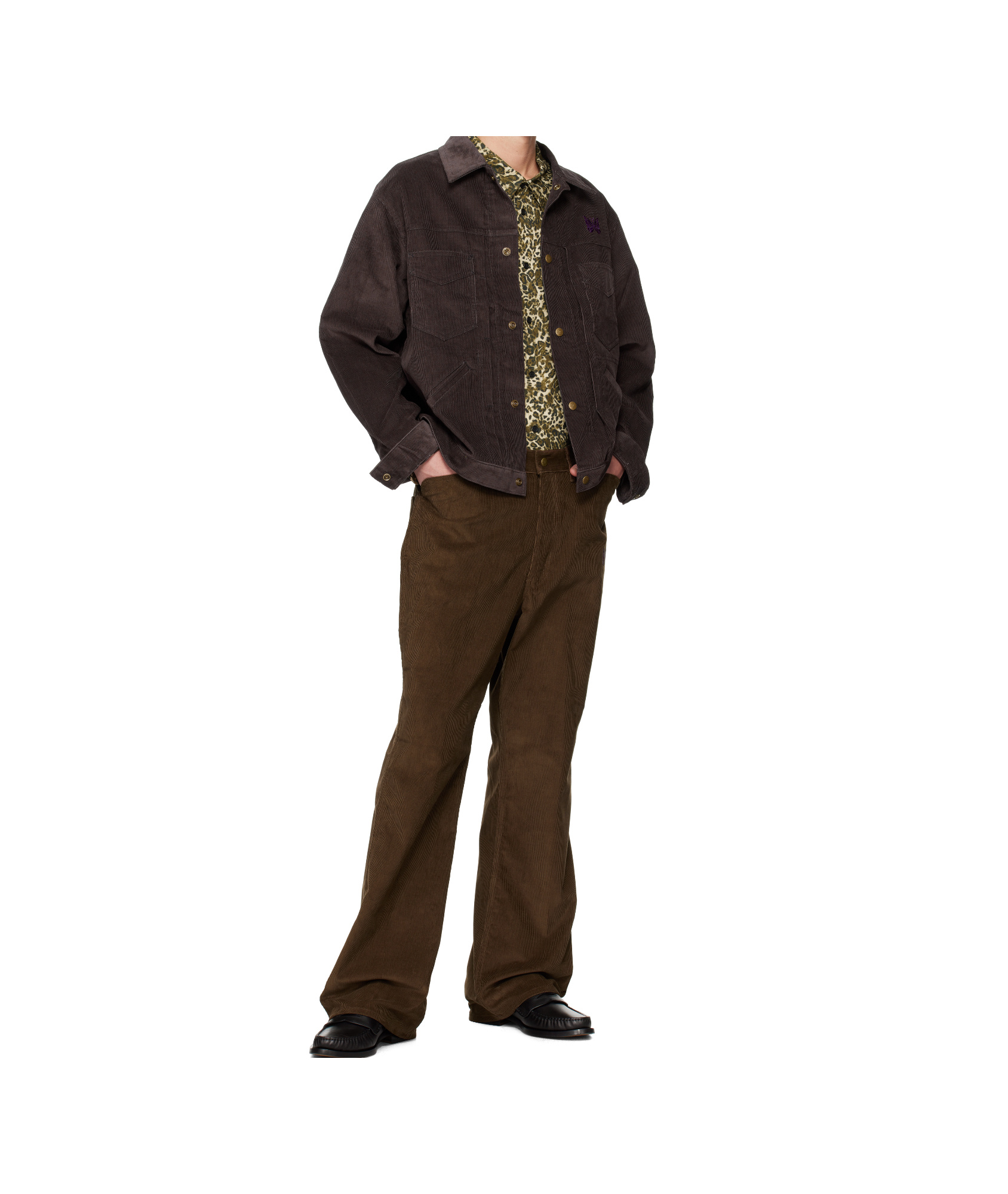 Needles Denim Trousers With Belt Loops In Brown