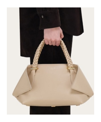 Shop Ferragamo Logo Printed Braided Handle Tote Bag In Nude