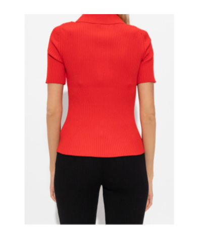 Courrèges Red Viscosa Blend Polo Shirt In Red