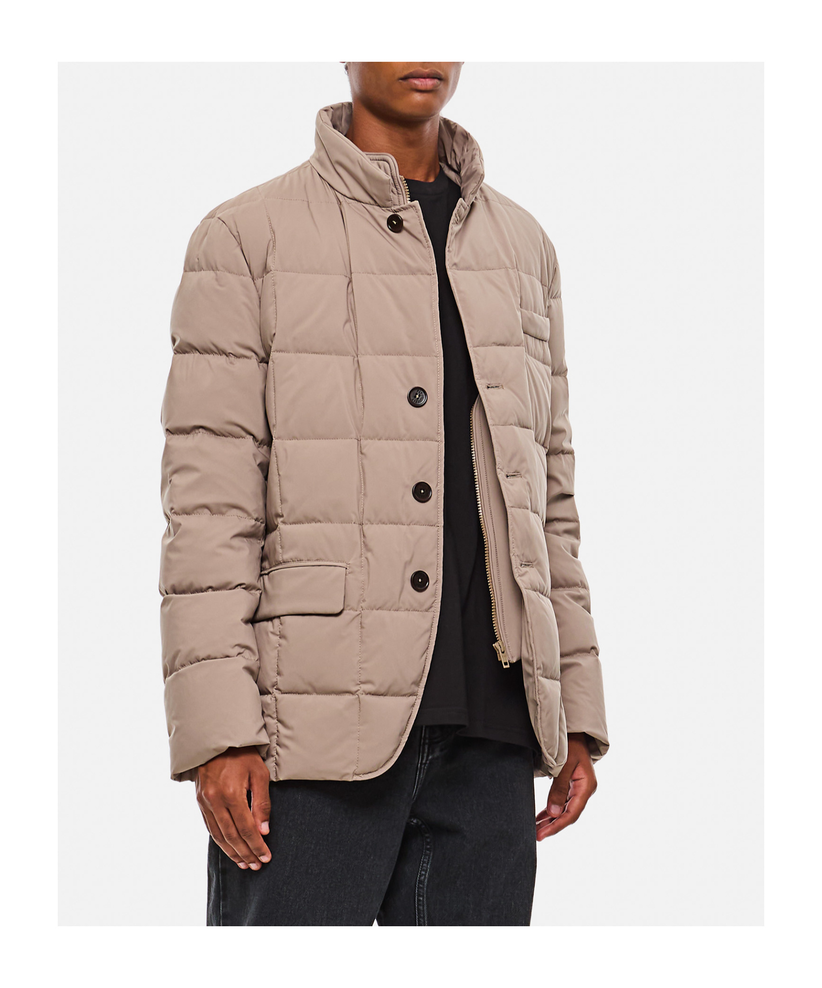 Fay Long-sleeved Down Jacket In Nude