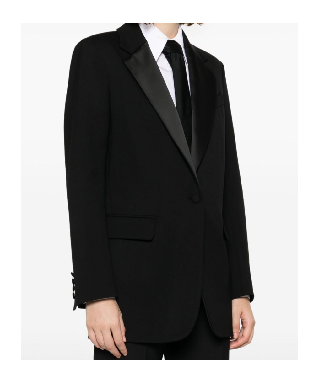 Shop P.a.r.o.s.h Satin-trim Virgin Wool Blazer