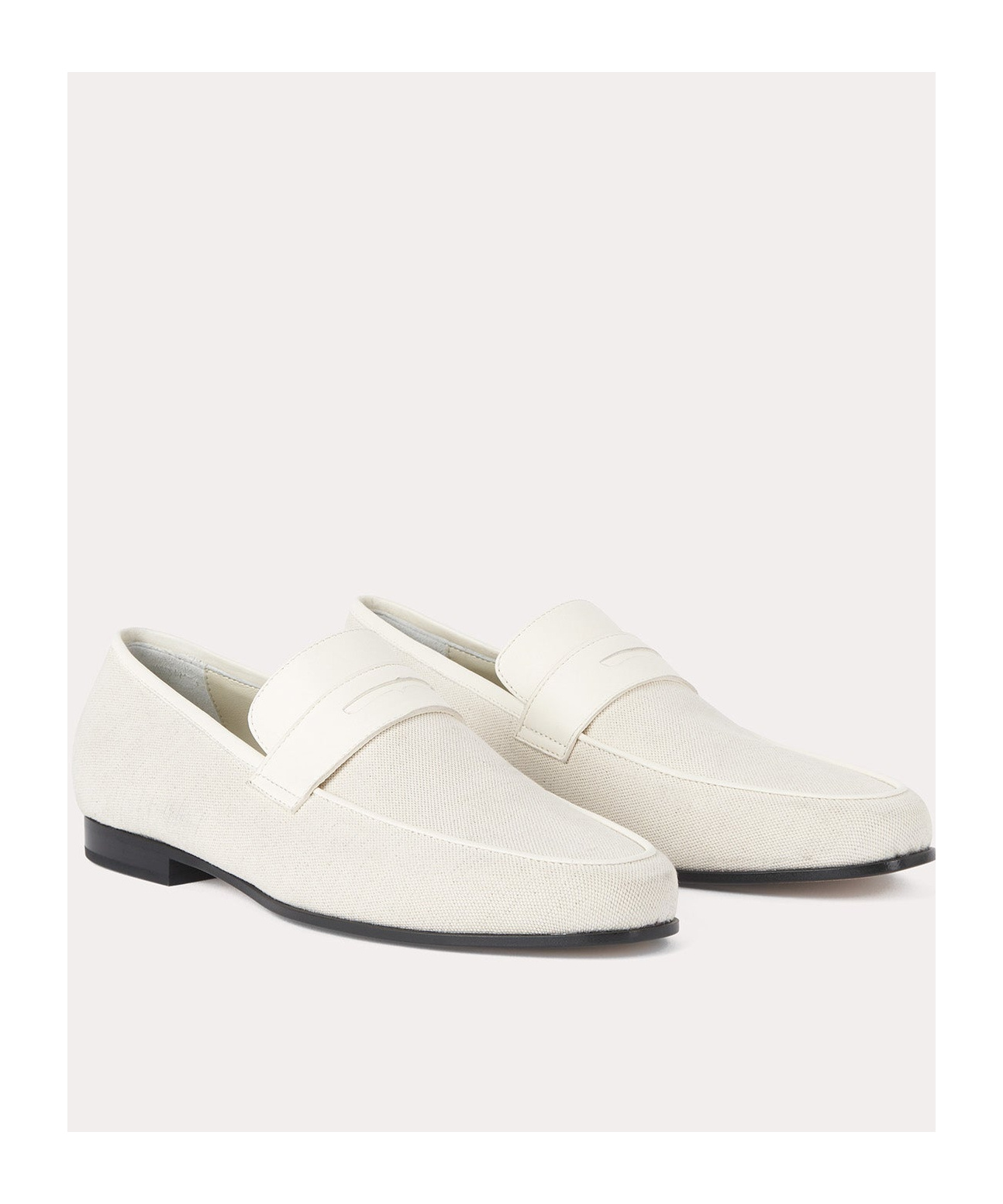 Totême The Canvas Penny Loafers In White