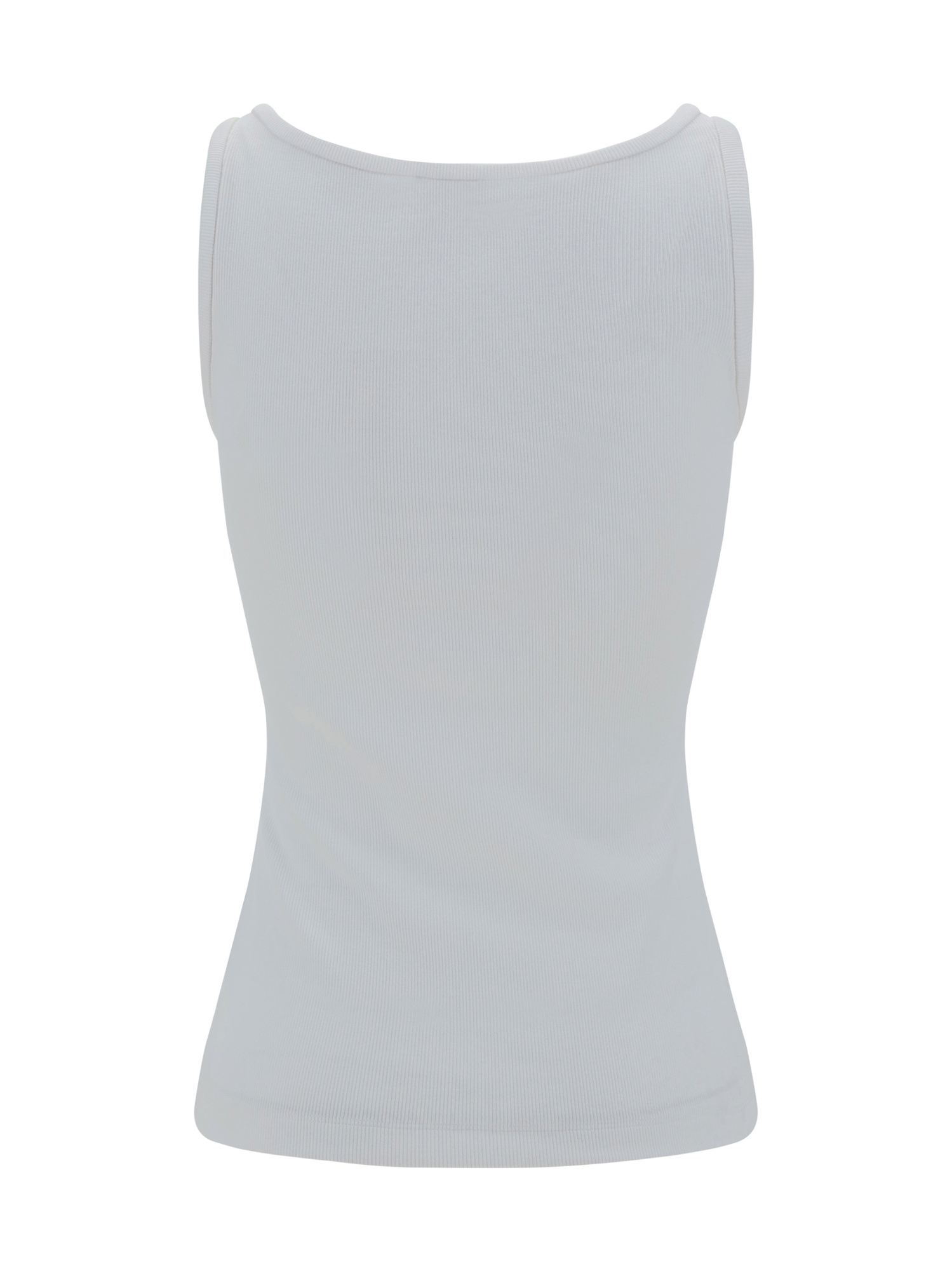 Versace 90s Logo Ribbed Tank Top In Gray