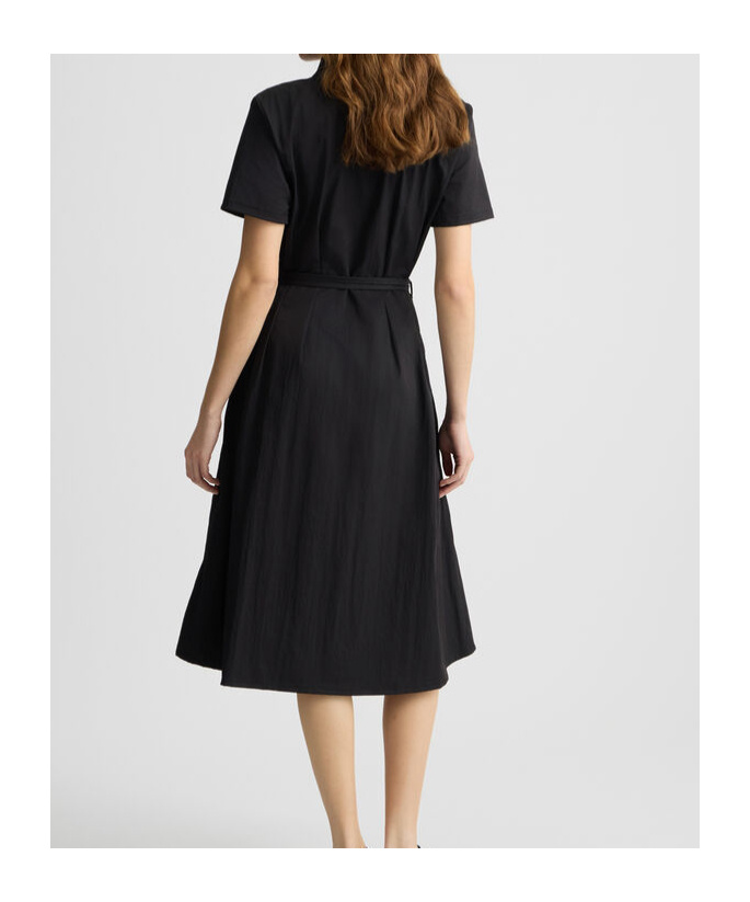 Liu •jo Liu Jo Midi Black Dress With Classic Shirt Design In Black
