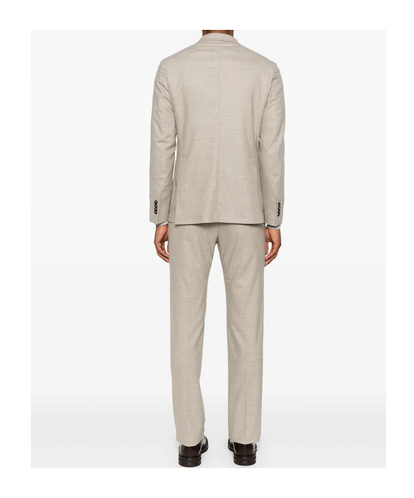 Tagliatore Long Sleeve Blazer And Belt Loop Pants Set In Neutral