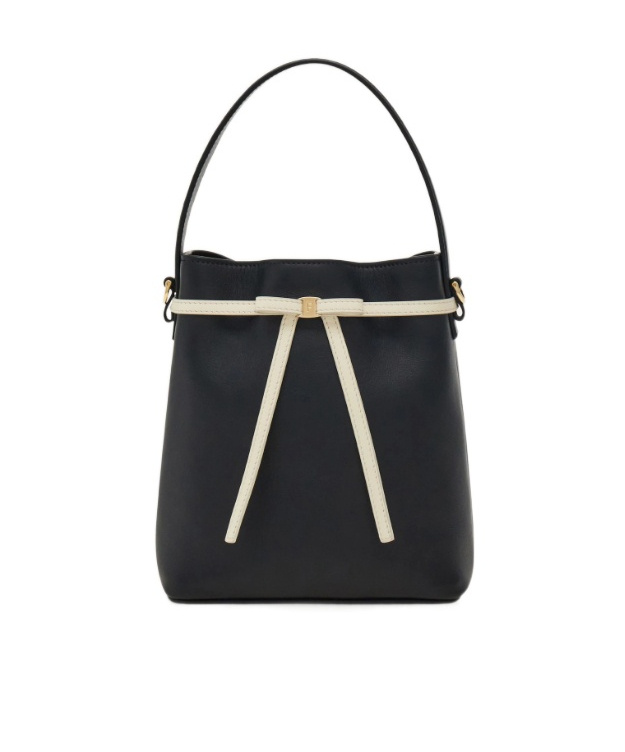 Ferragamo Bucket Bag Mascarpone Bow Salvatore Top Handle In Black