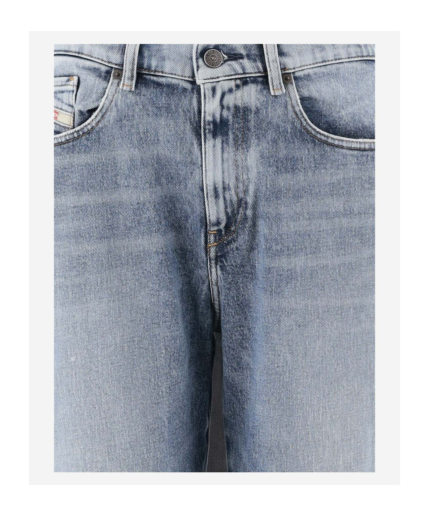 Diesel Light Blue Cotton Denim Jeans In Gray