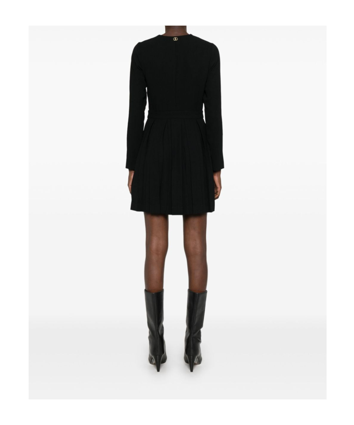 Shop Twinset Pleated Crepe Mini Dress