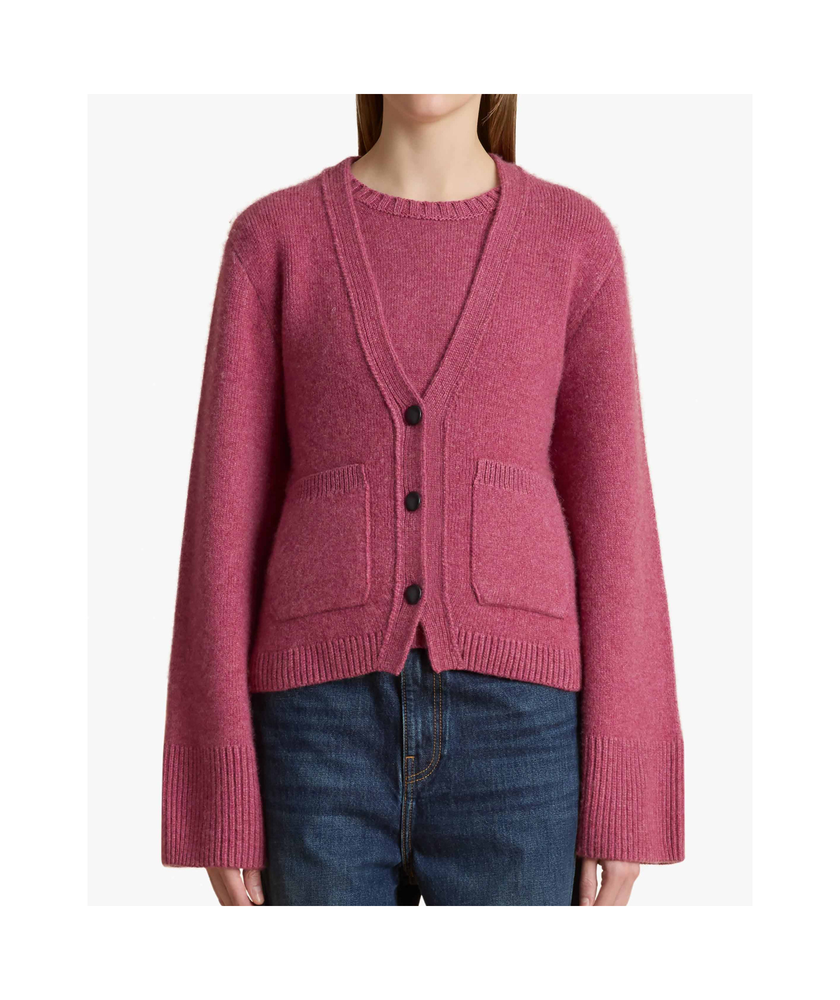 Khaite Scarlet V-neck Cashmere Cardigan In Pink