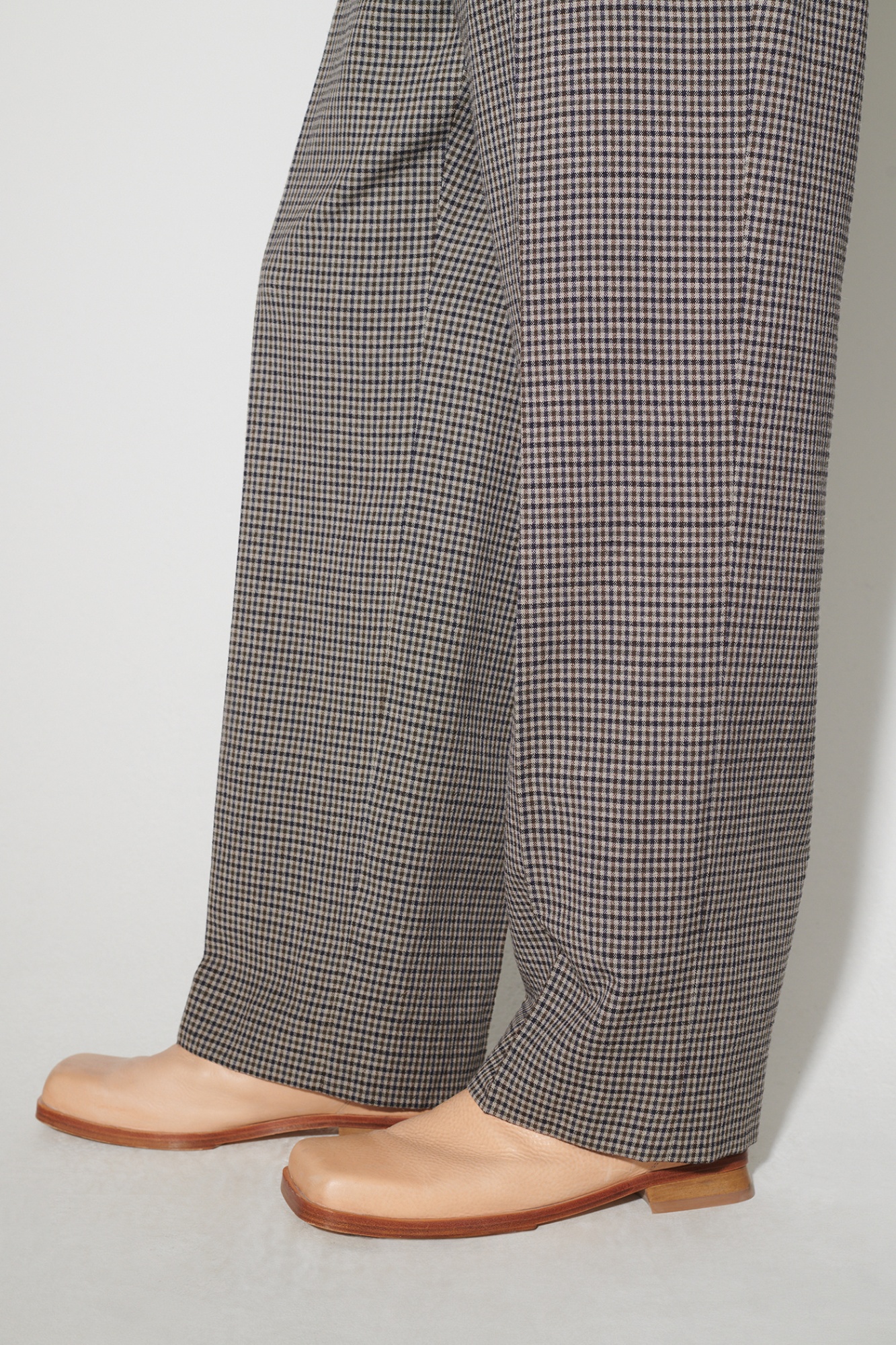 Our Legacy Plaid Wool Casual Trousers In Gray