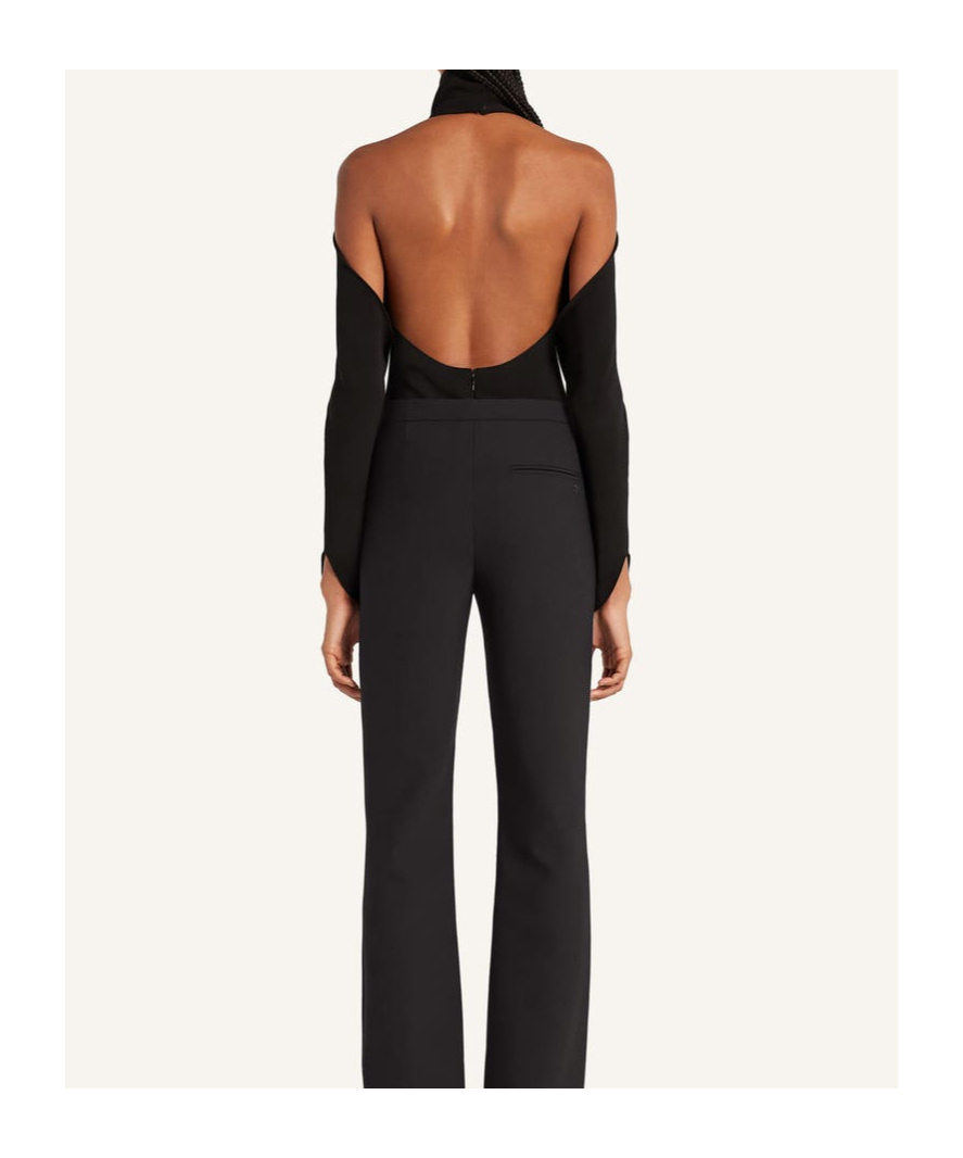 Courrèges High-neck Cold-shoulder Top In Black