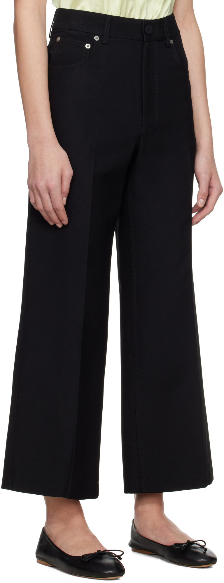 Jw Anderson Black Cropped Tailored Trousers