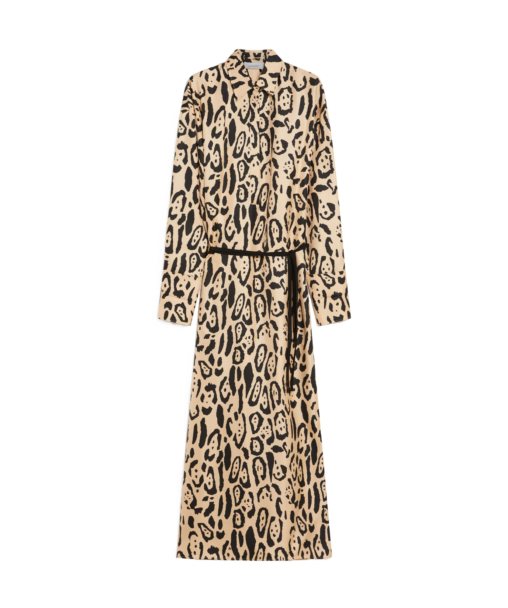 Sportmax Silk Leopard Print Astoria Maxi Dress In Nude