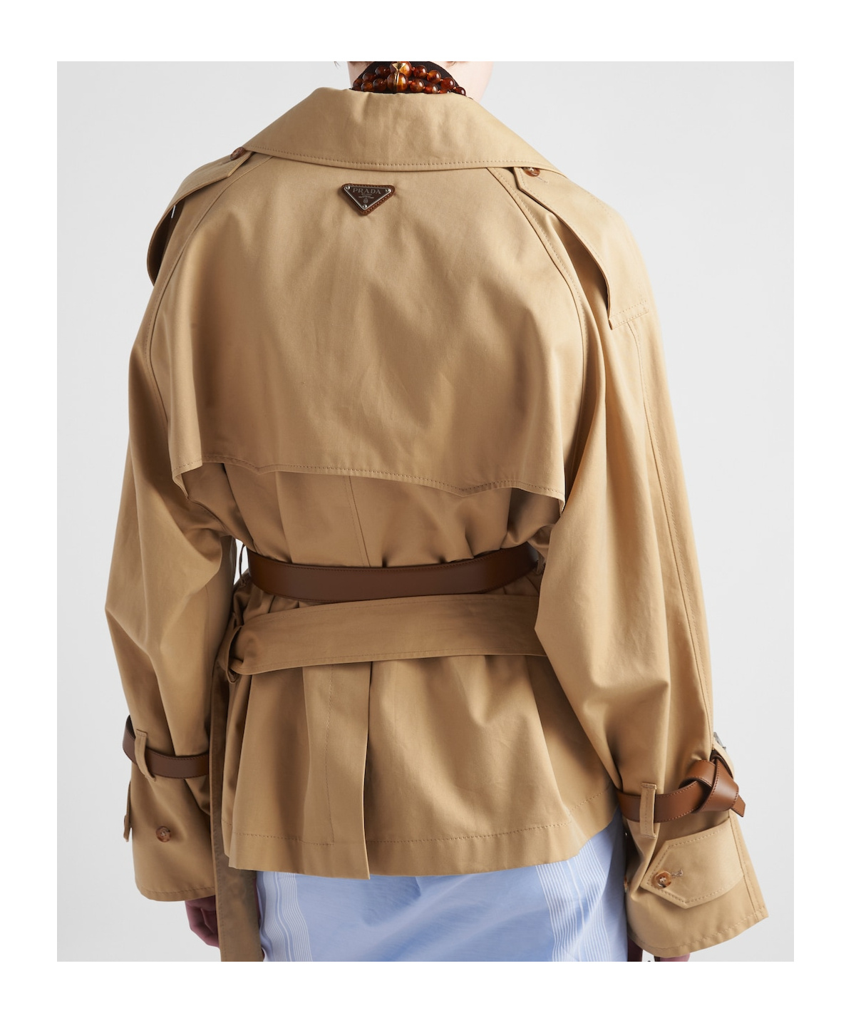 Prada Trench Coat Woman Honey In Nude