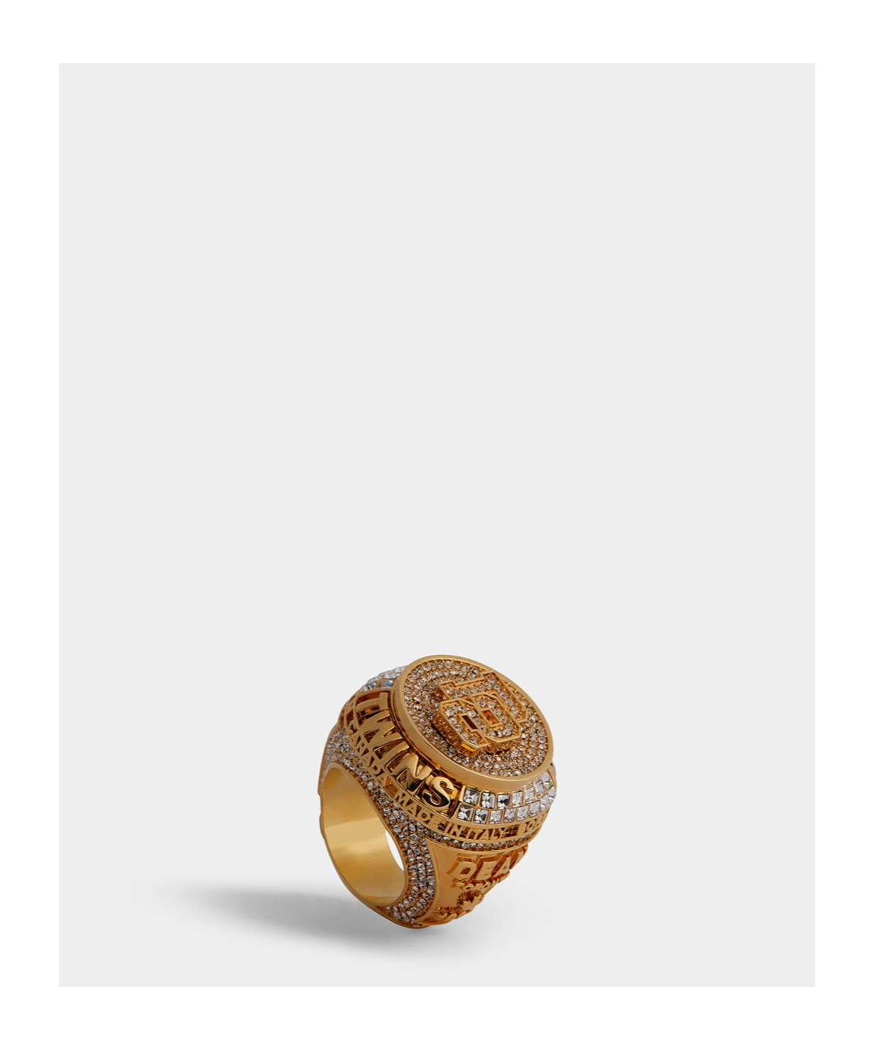 DSQUARED2 ENGRAVED CRYSTAL-EMBELLISHED RING