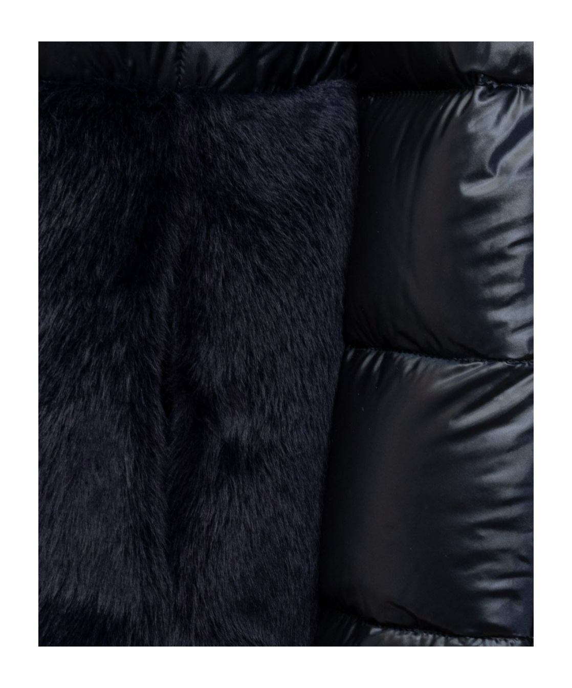 Herno Ultralight Nylon And Lady Alternative Fur Cape Clothing In Black