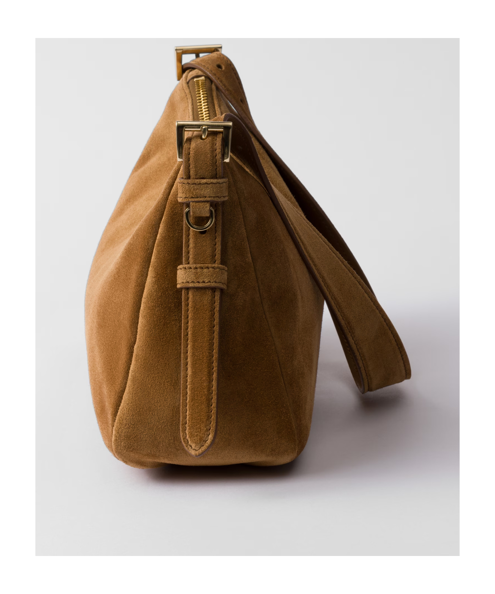 Prada Medium Aimée Suede Shoulder Bag In Cinnamon