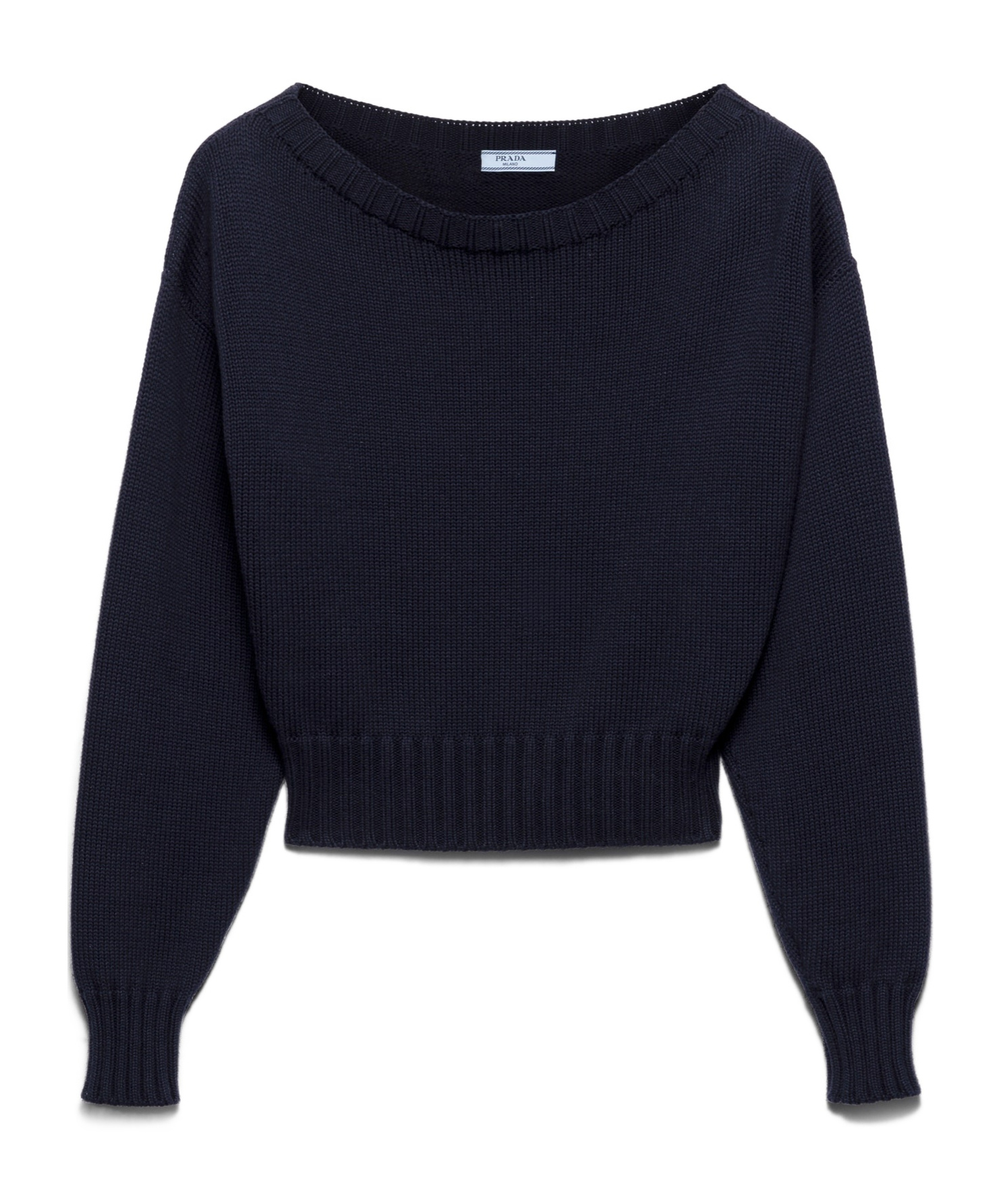 Prada Cotton Sweater In Blue