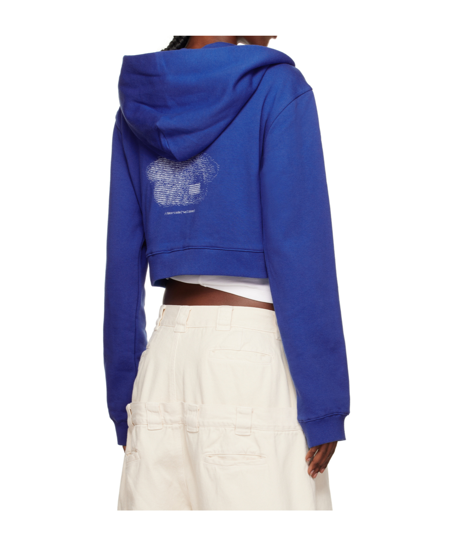 We11 Done Teddy Bear Slim-fit Zip-up Hoodie In Blue
