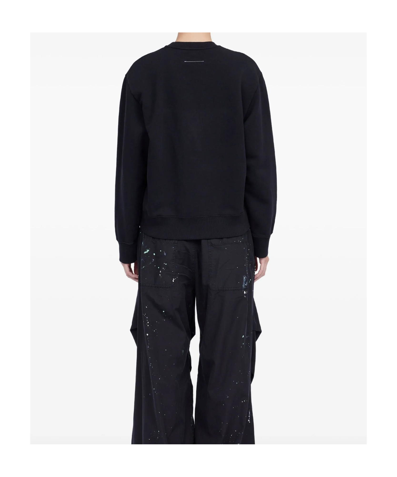 Shop Mm6 Maison Margiela Jersey Sweatshirt In Black