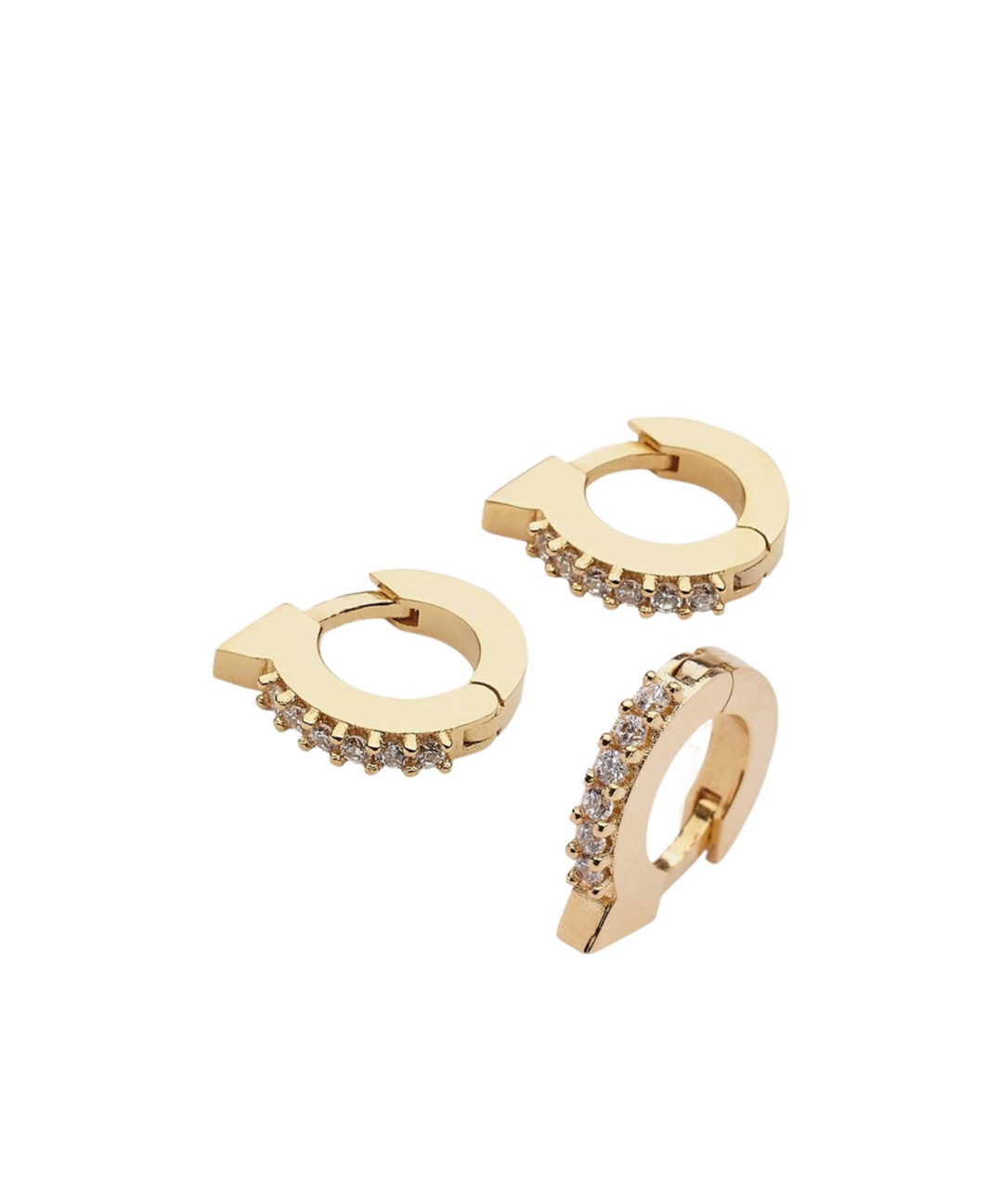 Ferragamo Mini Gancini Earrings Set In Yellow