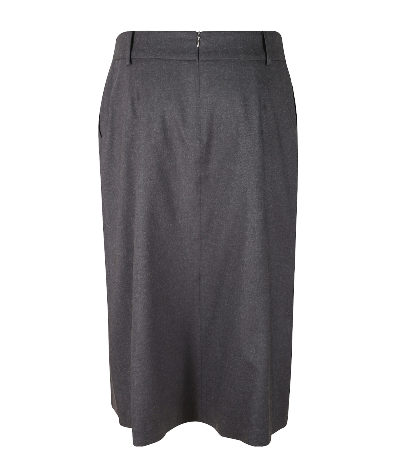 Herno Pleated Midi Skirt In Black