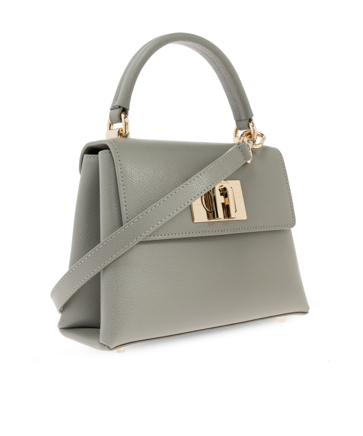 Furla 1927 Twist-lock Mini Tote Bag In Gray
