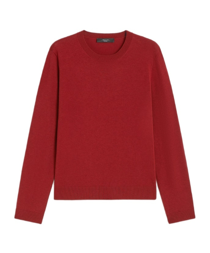 Weekend Max Mara Silk And Wool Yarn Pullover In Red