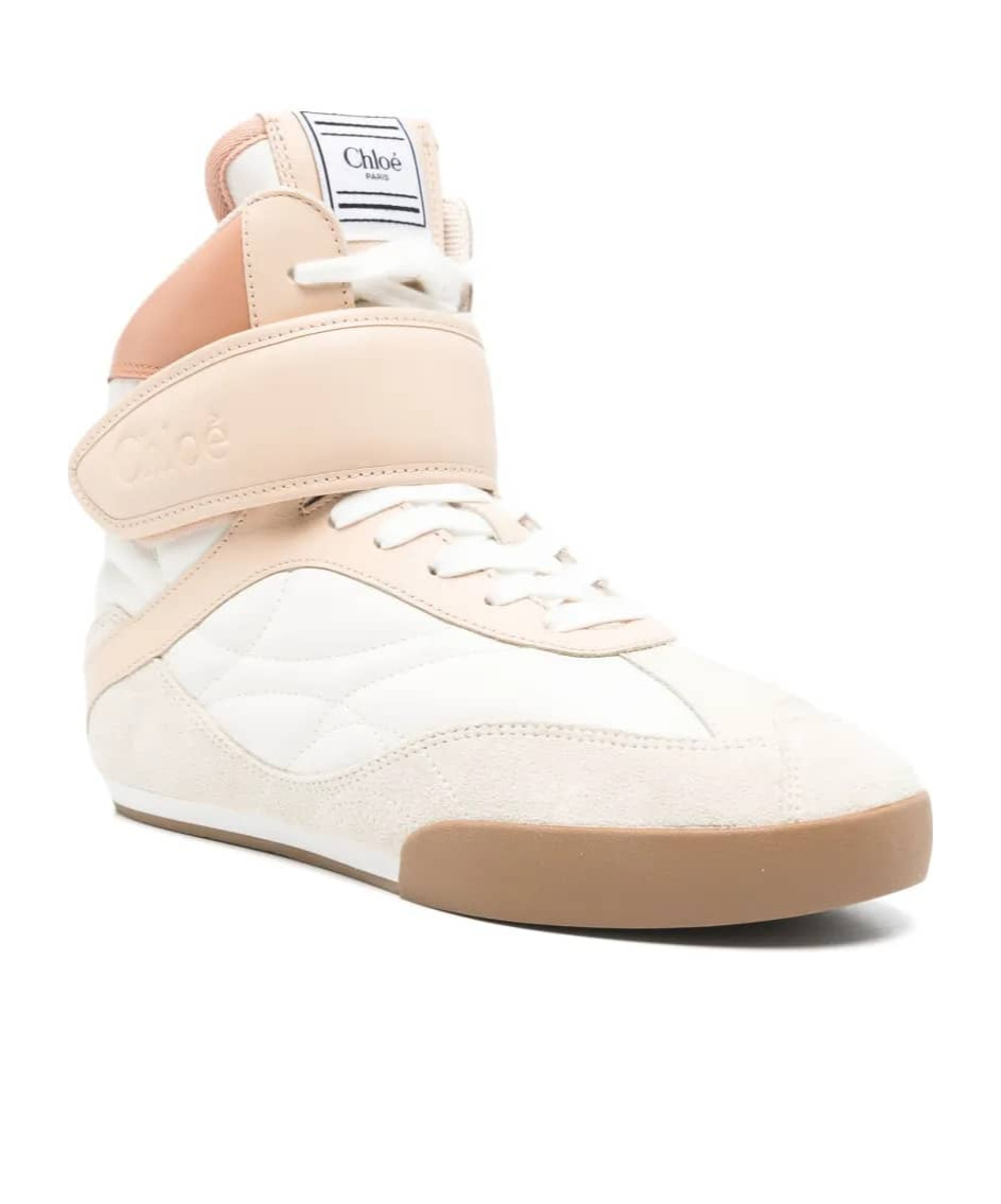 Chloé Kick Low Leather Lace-up Sneakers In White