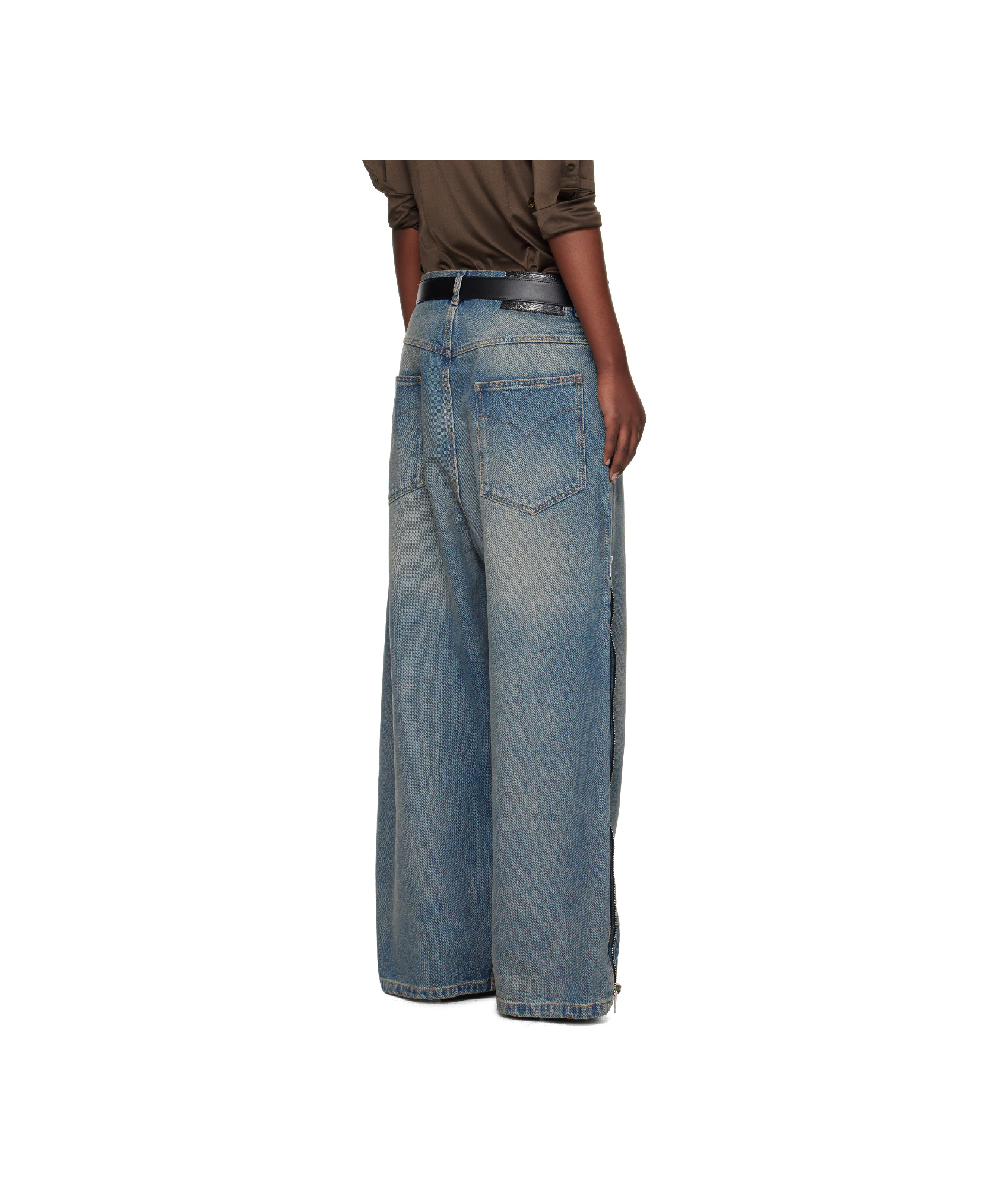 Lu'u Dan Blue Side Zip Jeans In Blue
