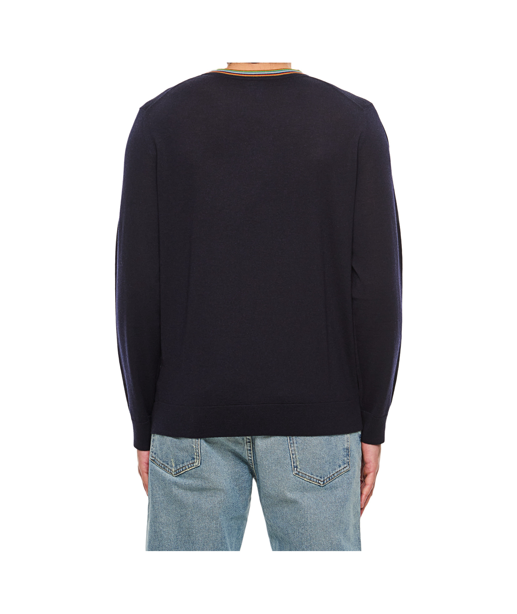 PAUL SMITH PAUL SMITH SIGNATURE STRIPE COLLAR CREWNECK JUMPER