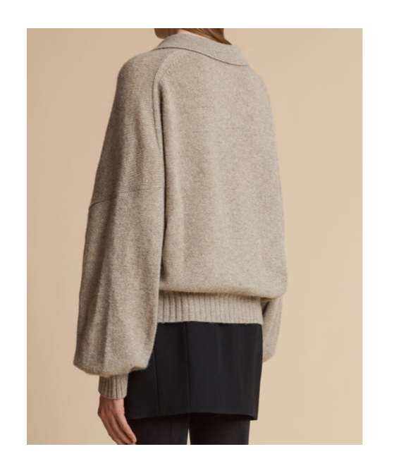 Khaite Rene Cashmere Blend Polo Jumper In Nude