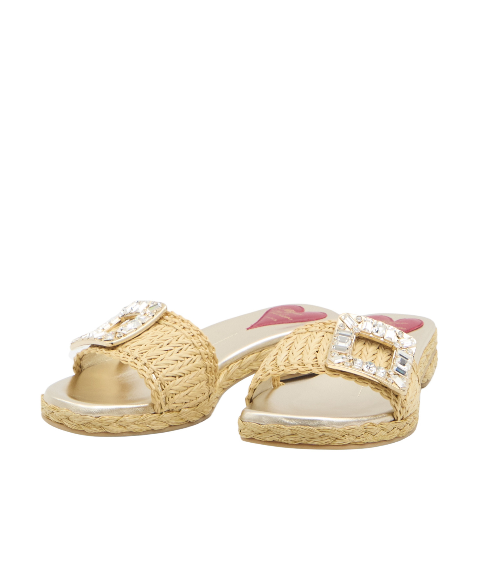 Roger Vivier Crystal Buckle Braided Raffia Espadrilles In Nude