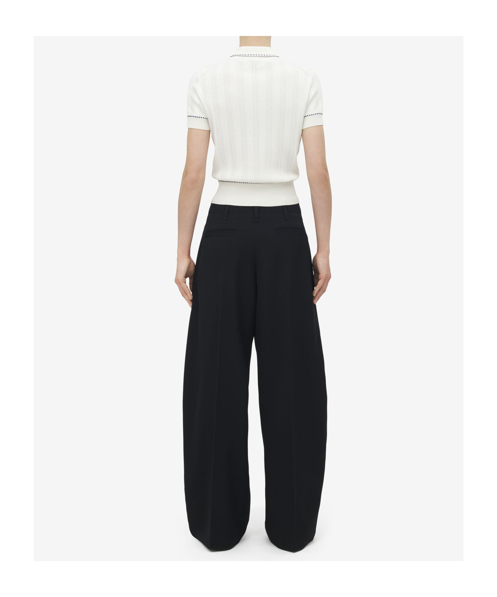 Alexander Mcqueen Ribbed Polo Shirt Contrast Trim In White