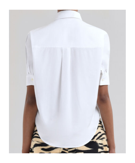 Marni Short-sleeved Tailored Cotton Shirt In White