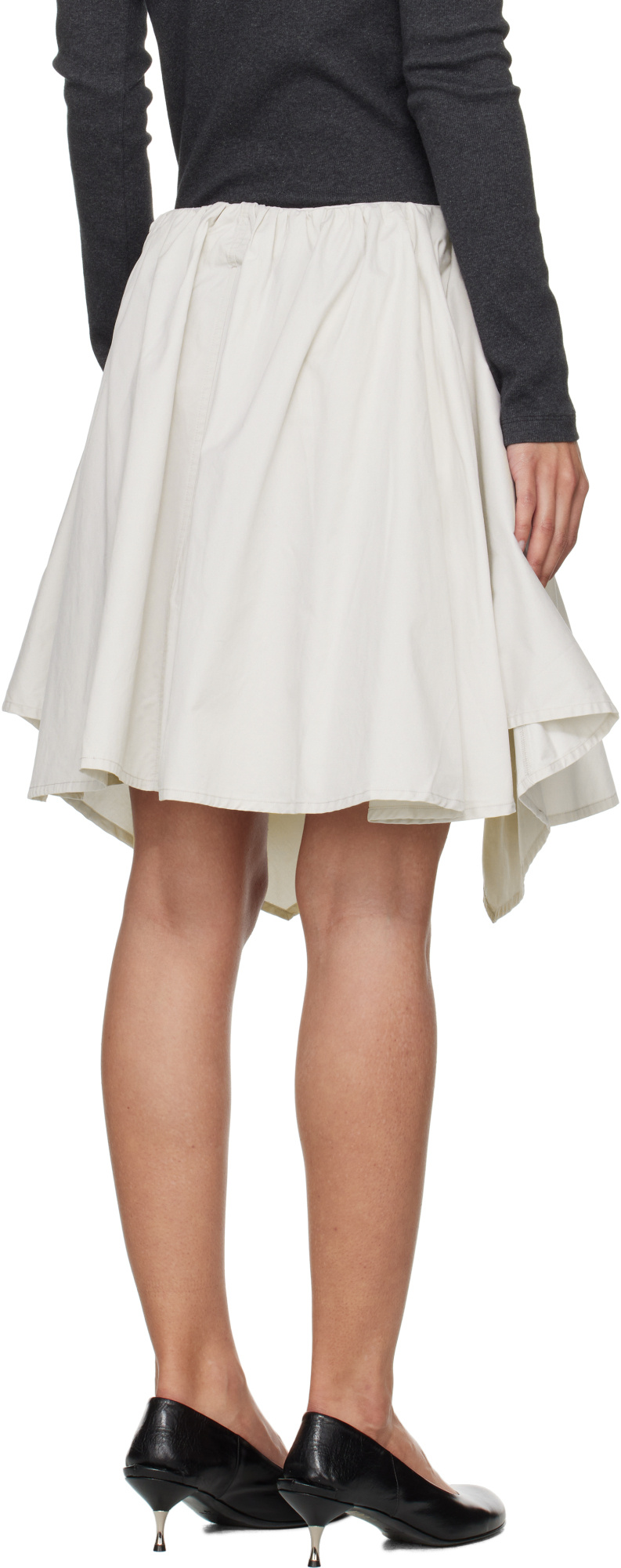 Our Legacy Gray Mainsail Mini Skirt In White