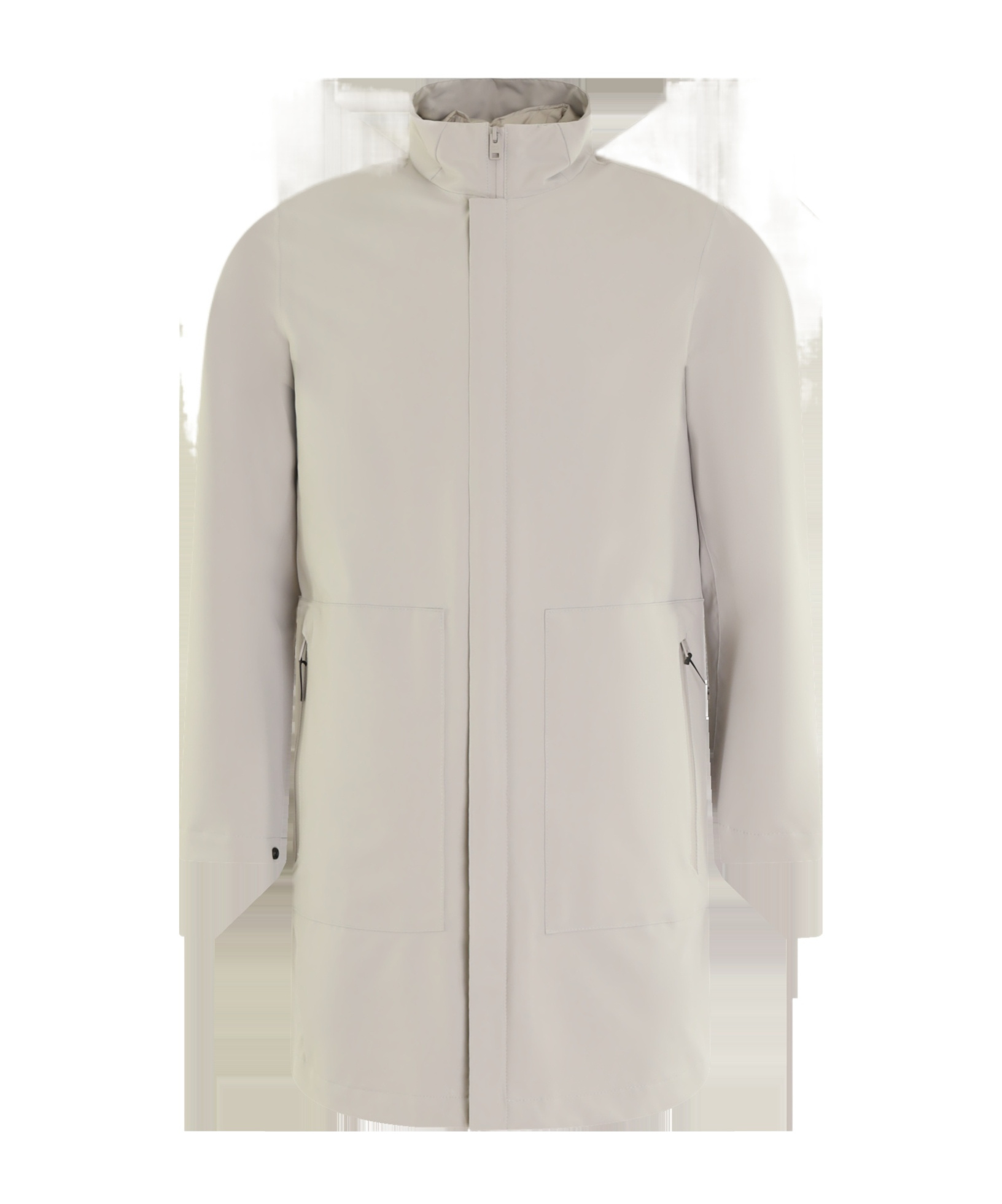 Woolrich Waterproof Down-gilet Car Coat In Gray