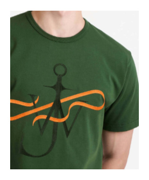 Jw Anderson Mens Ribbon Anchor T-shirt In Green In Green