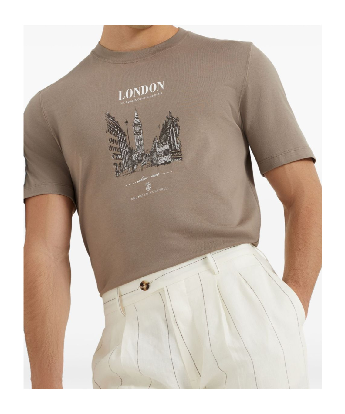 Brunello Cucinelli London T-shirt In Nude