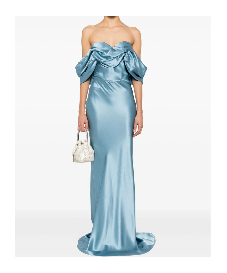 Giuseppe Di Morabito Silk Maxi Dress In Blue