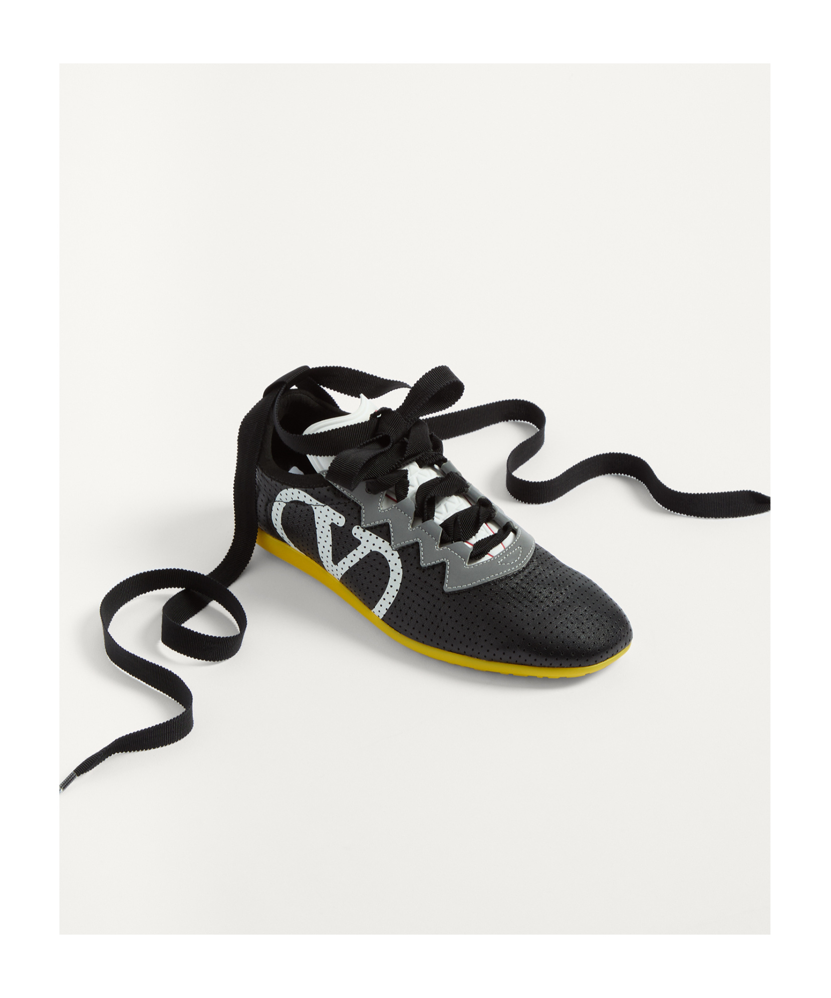 Valentino Chromathon Perforated Sneakers In Black