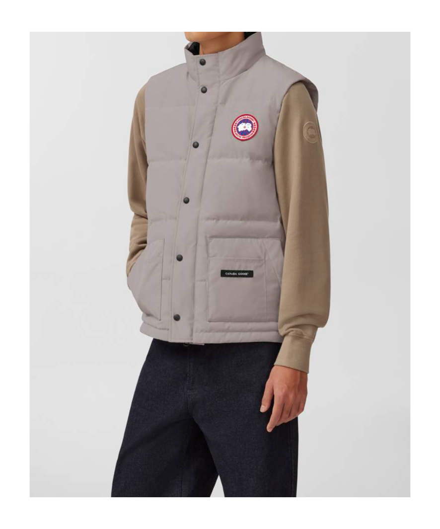 Canada Goose Mens Freestyle Padded Slim-fit Shell-down Gilet Limestone In Gray