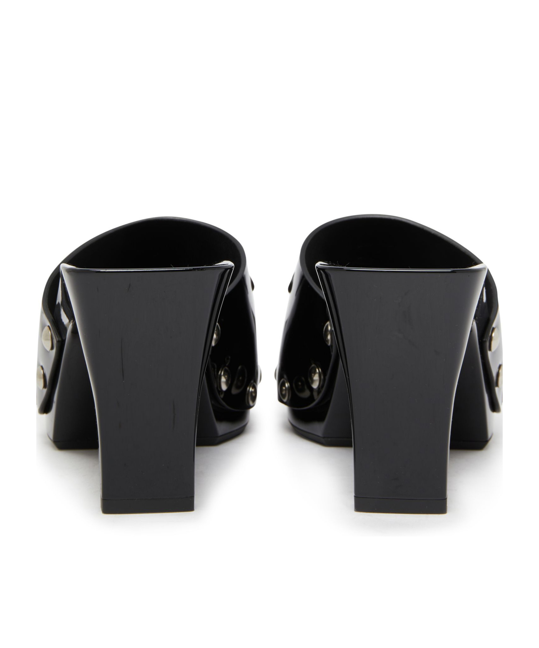 Versace Logo High-heeled Slippers In Black